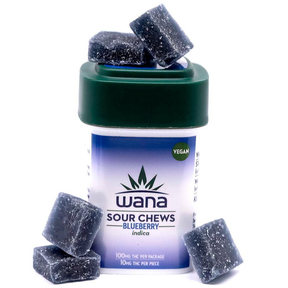 Photograph of product: Wana Blueberry Indica THC Chews | 10mg (10ct)