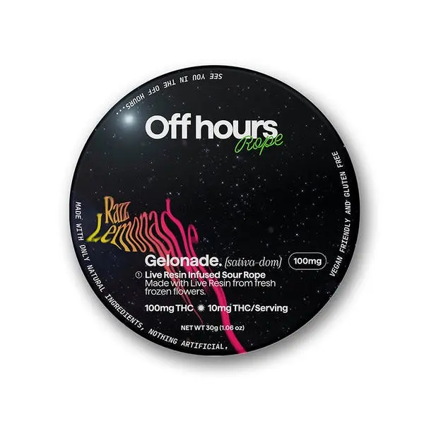 Photograph of product: Off Hours Live Resin Rope Gummy - Gelonade