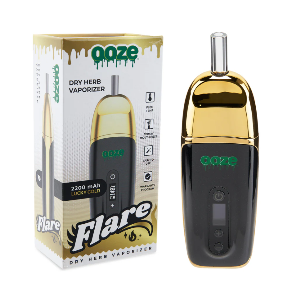 Photograph of product: OOZE FLARE | Accessory | Dry Herb Vaporizer | Gold