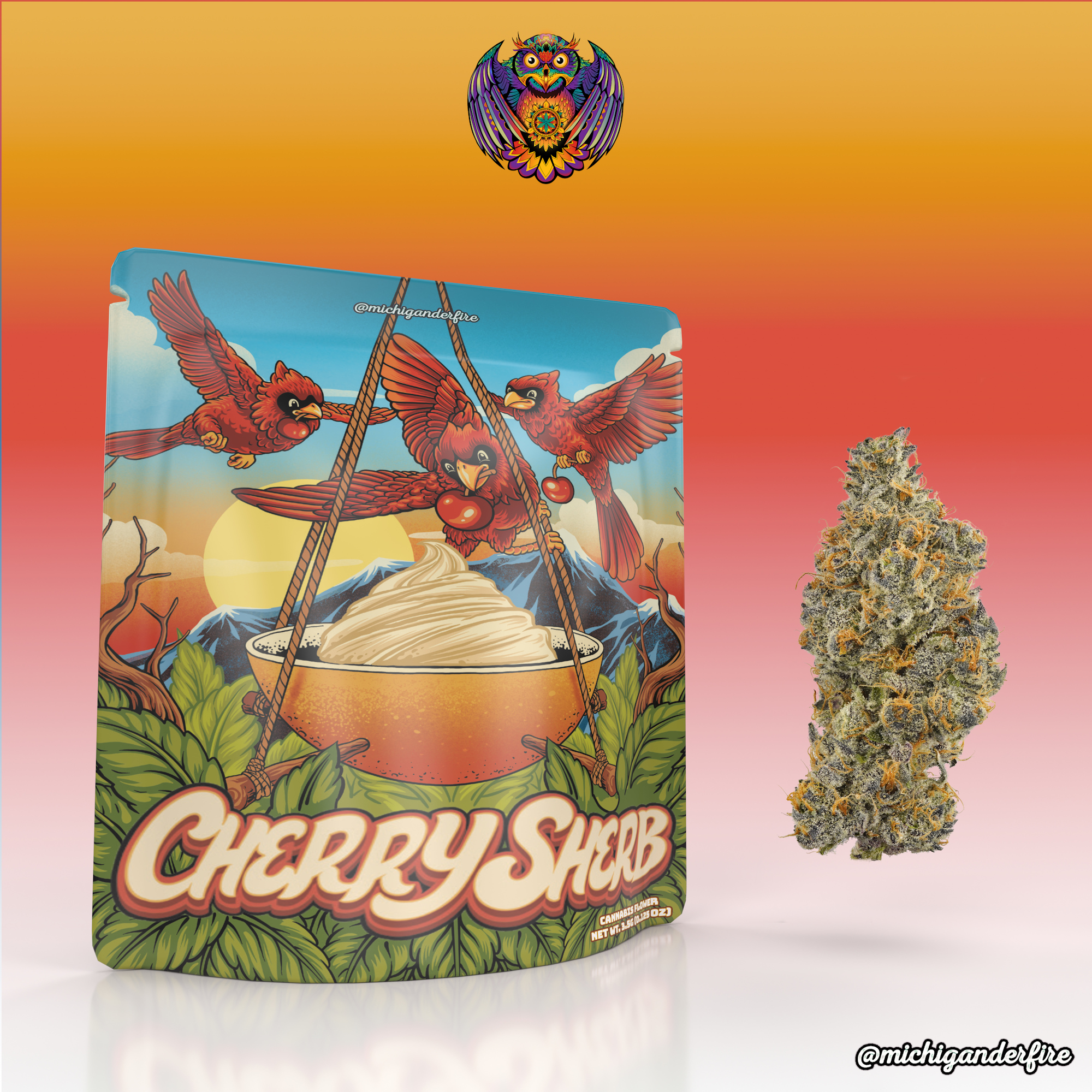 Photograph of product: Michigander Fire Cherry Sherb 1/8th