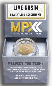 Photograph of product: MPX - Triangle Skunk Live Rosin - 1G