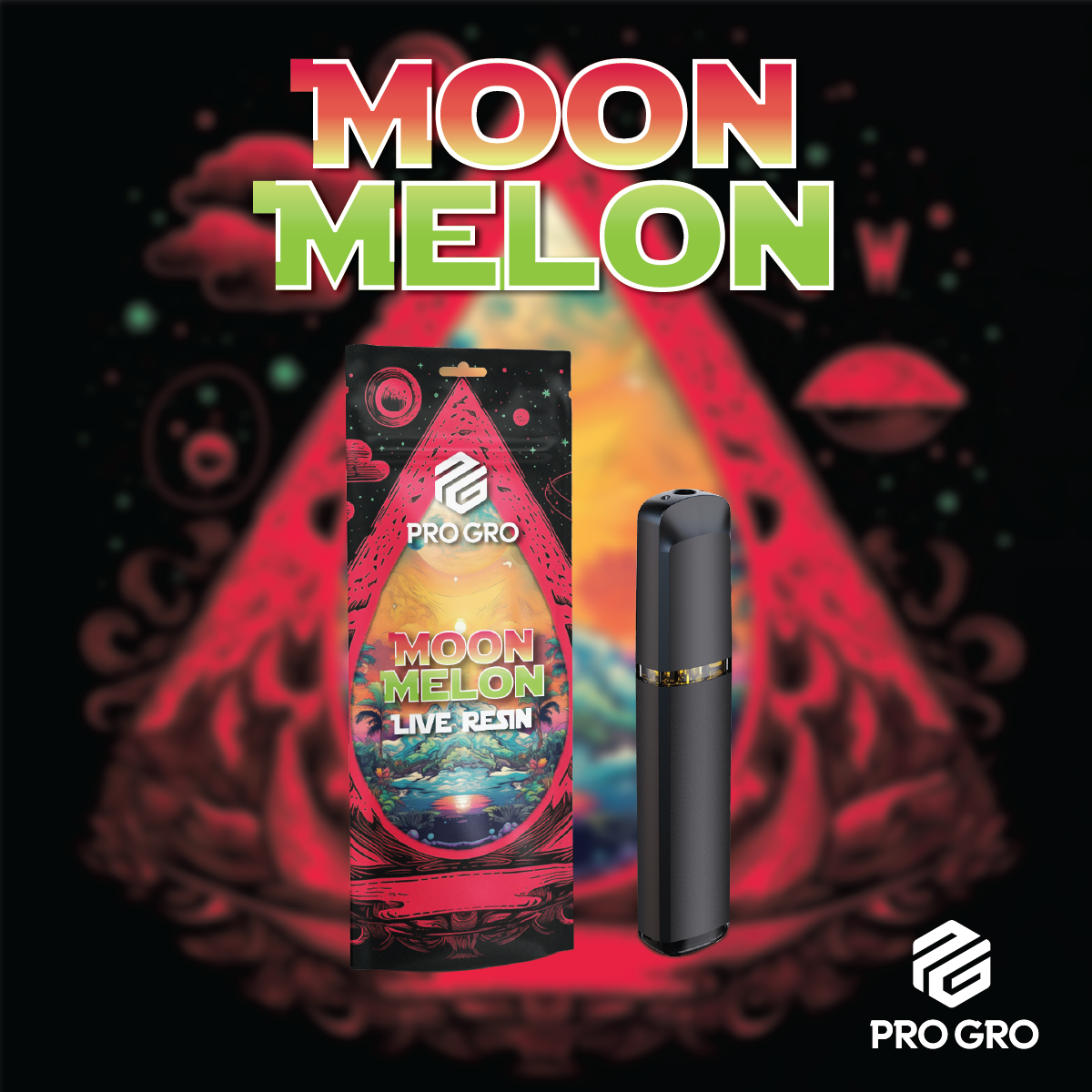 Photograph of product: MOONMELON LIVE RESIN 1G DISPOSABLE