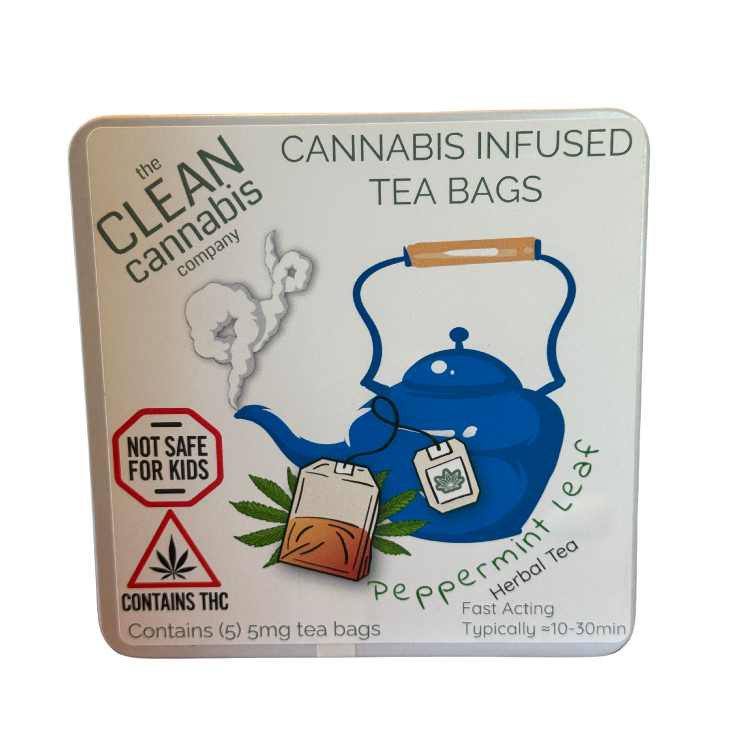 Photograph of Product: Cannabis Infused Fast Acting Tea Bags - Peppermint Leaf I 25mg I The Clean Cannabis Company