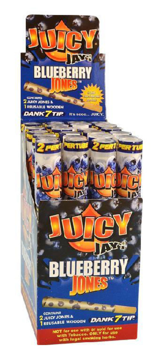 Photograph of product: Juicy Jay's Pre-Rolled Cones w/ Wood Tip | 2pk - Blueberry