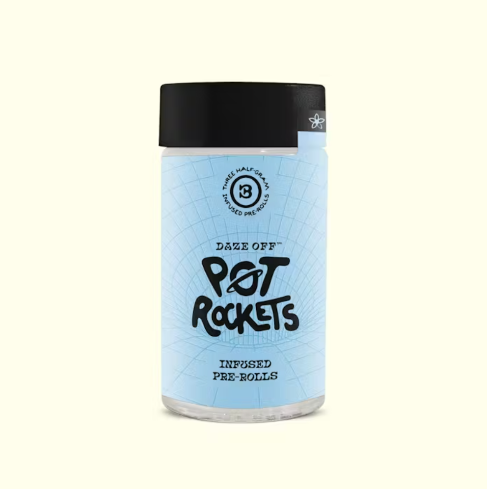 Photograph of product: Pot Rockets Reefer Gladness FSHO Infused Preroll 3pk