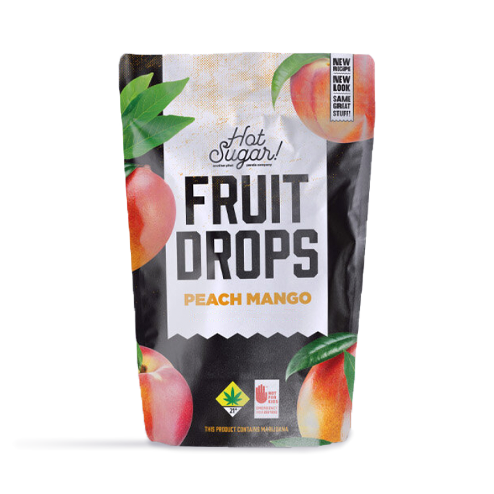 Photograph of product: Hot Sugar - Peach Mango Fruit Drops 1:1 CBD - 100mg Solid Edible - 50g