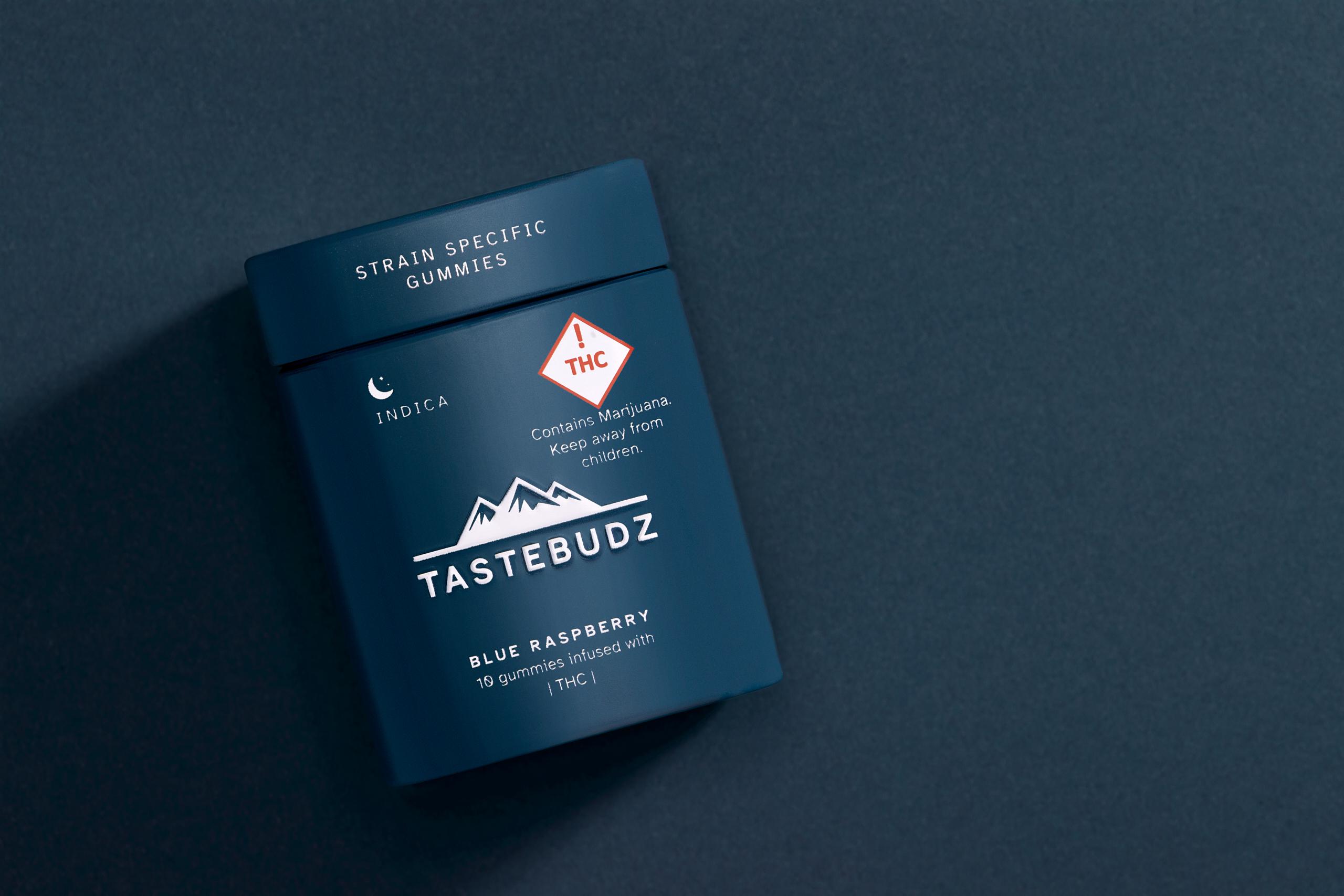 Photograph of product: 100mg Rosin Gummies | Tastebudz - | (I) Blue Raspberry