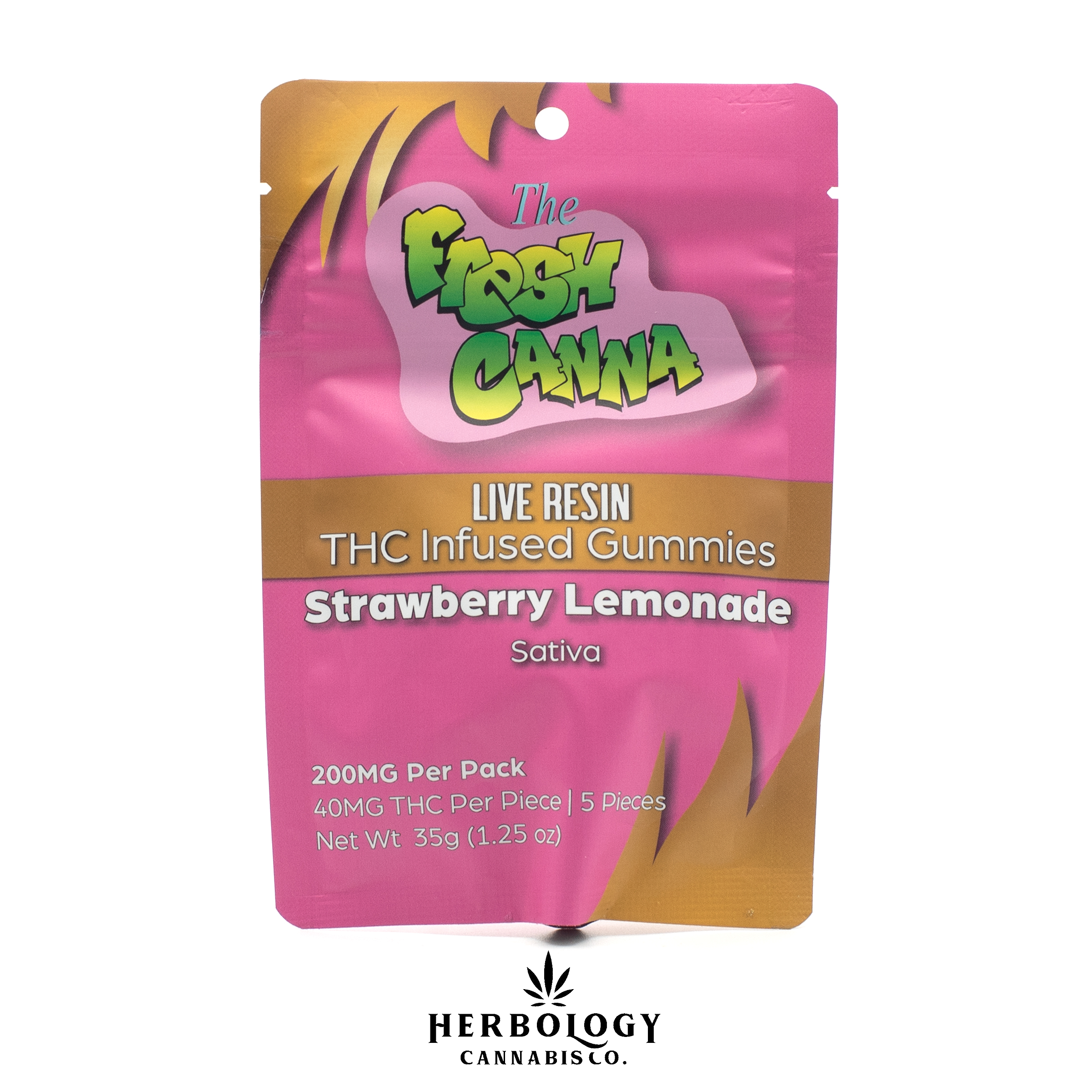 Photograph of product: Fresh Canna | Live Resin Gummy | Strawberry Lemonade | 200mg