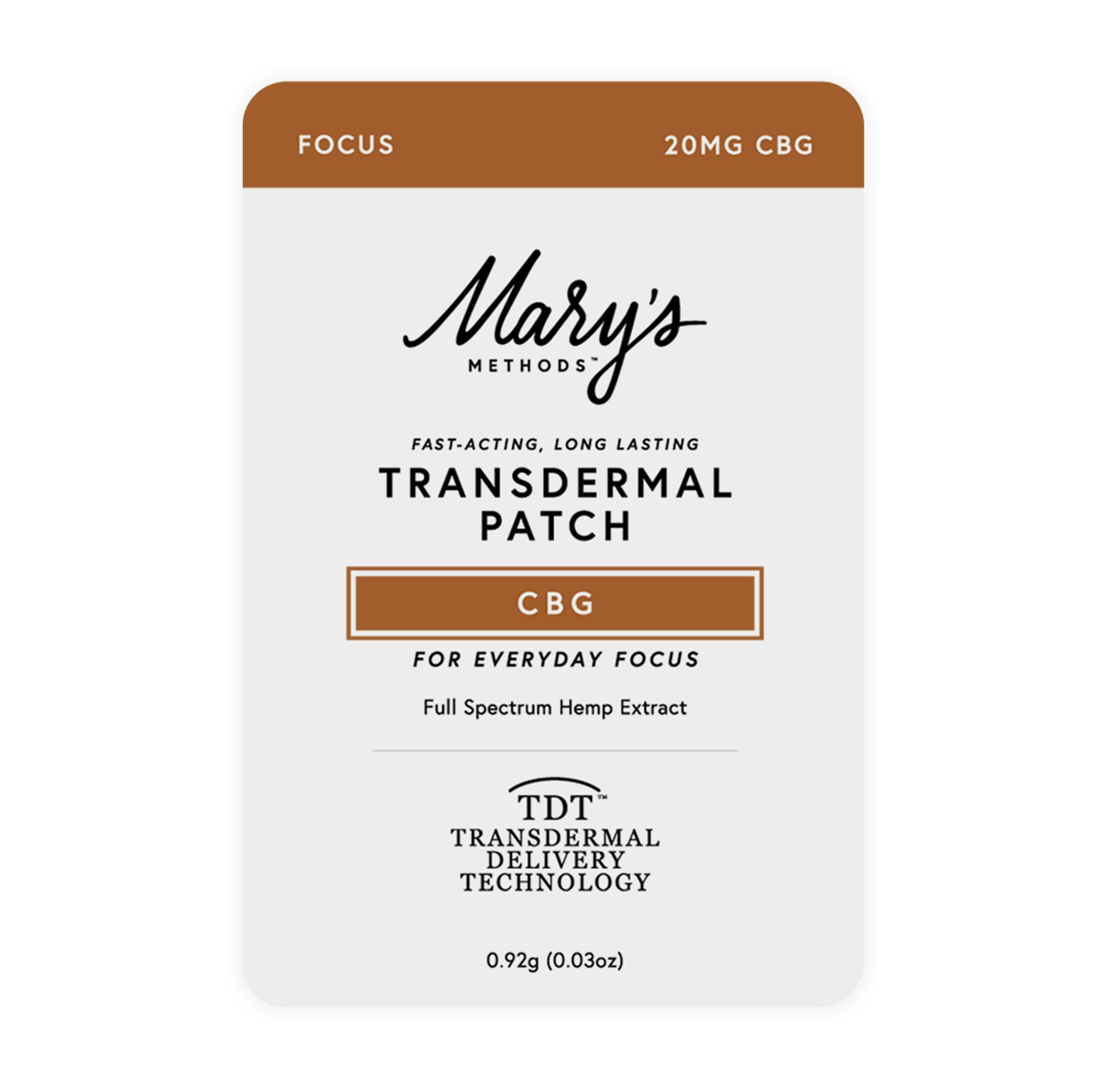 Photograph of product: FOCUS TRANSDERMAL PATCH [20MG CBG]