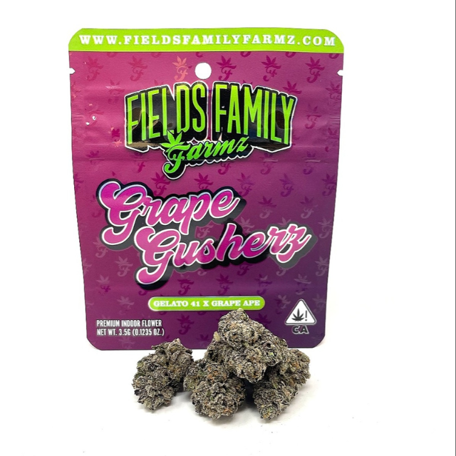 Photograph of product: 1/8 OZ- GRAPE GUSHERZ- PREMIUM INDOOR