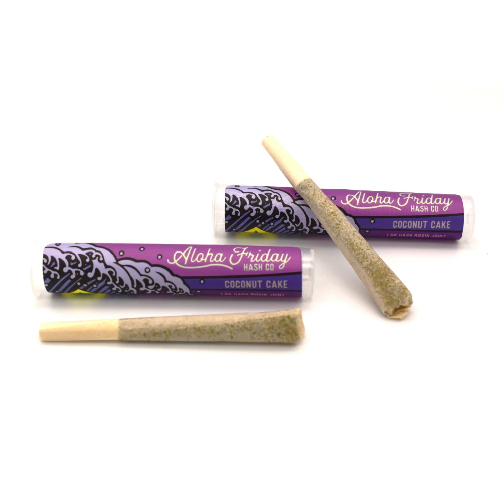 Photograph of Product: Aloha Friday - Coconut Cake - Rosin Infused Pre-roll - 1g