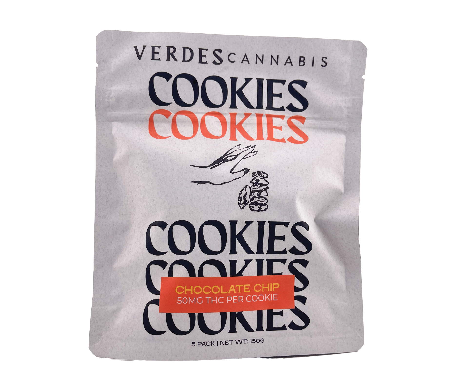 Photograph of product: Cookies Uplifting Chocolate Chip 50mg 5 Pack