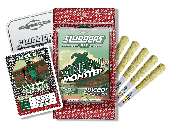 Photograph of product: Green Monstah | 0.7g Infused Joint | Special Edition 5-Pack