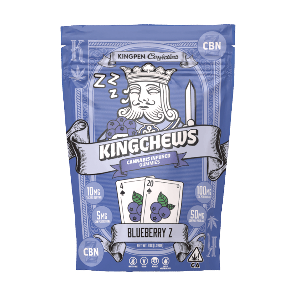 Photograph of product: 100mg Blueberry Z (Oui'd) Kingchew Gummies [V] $18 or 2/$30