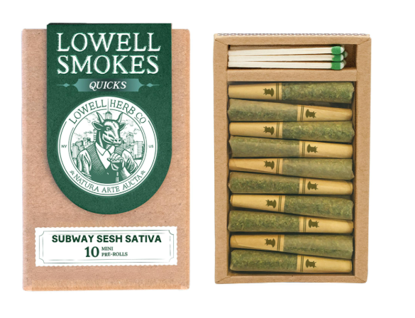 Photograph of product: Lowell Smokes | Subway Sesh Quicks | 10pk | Pre-Rolls