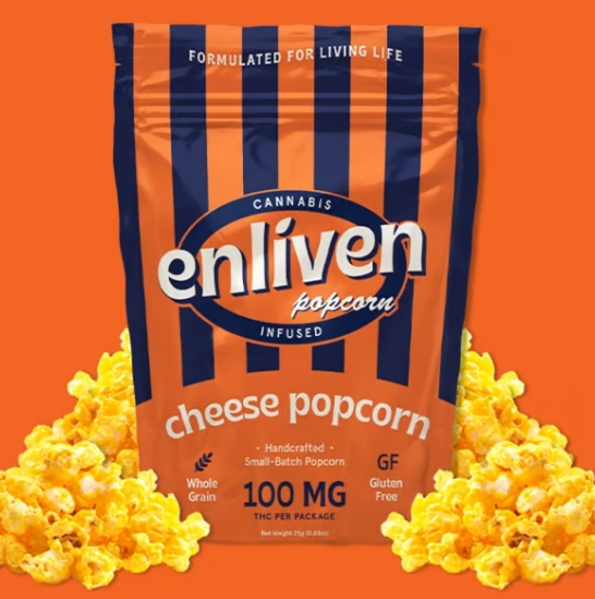 Photograph of product: Popcorn | Enliven | Cheese Corn 100mg