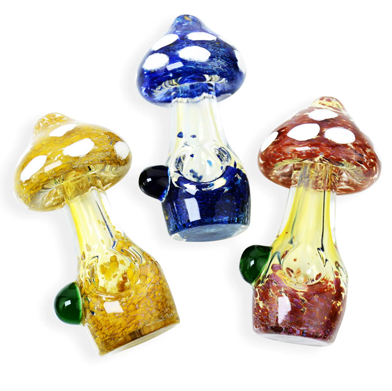 Photograph of product: 4" Mushroom Hand Pipe Spoon Glass Frit Design