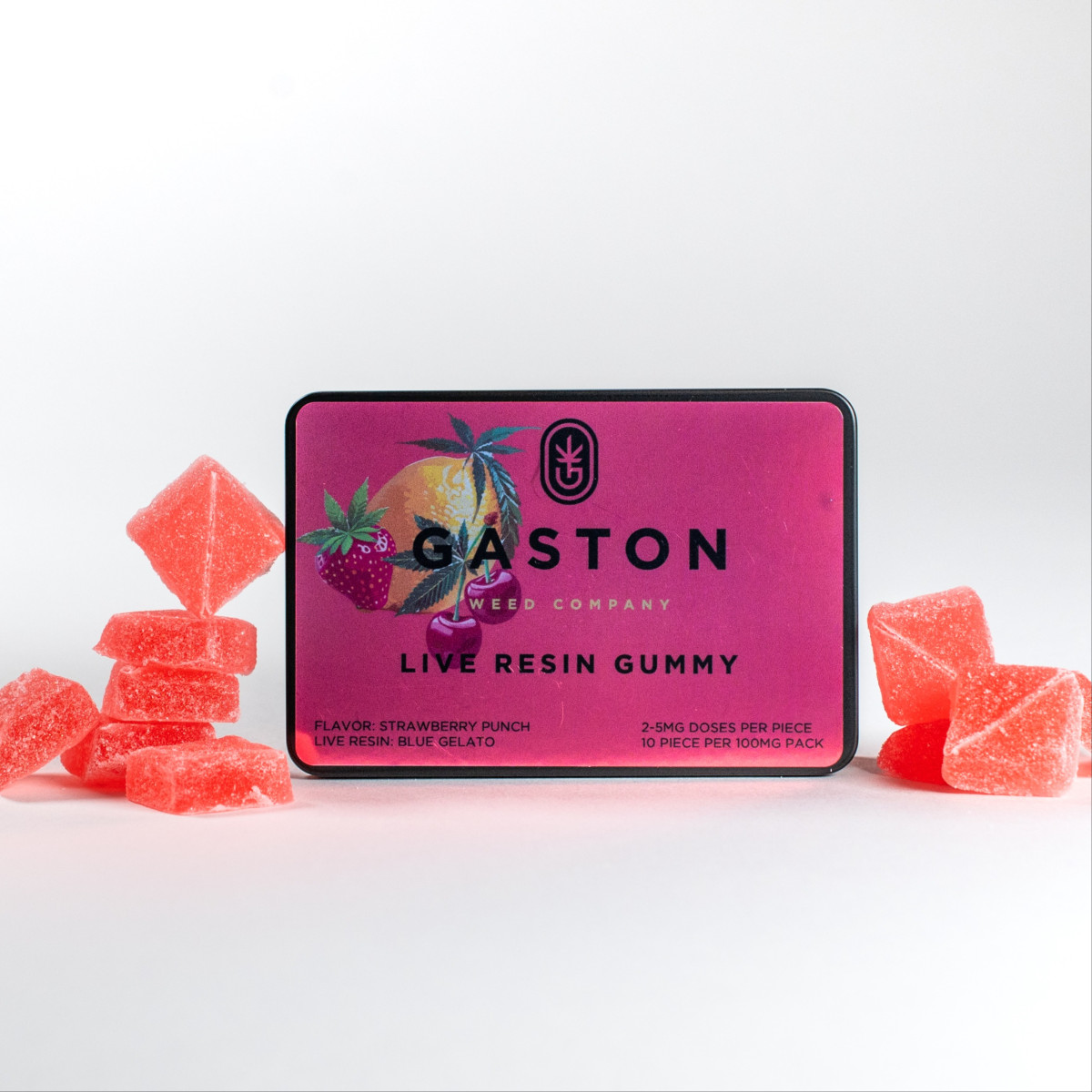 Photograph of product: Gaston - Strawberry Punch Live Resin Gummies - 10x - 10mg