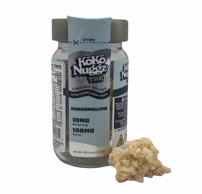 Photograph of product: Koko Nuggz  |  Marshmallow  |  Crispy Treats 100MG