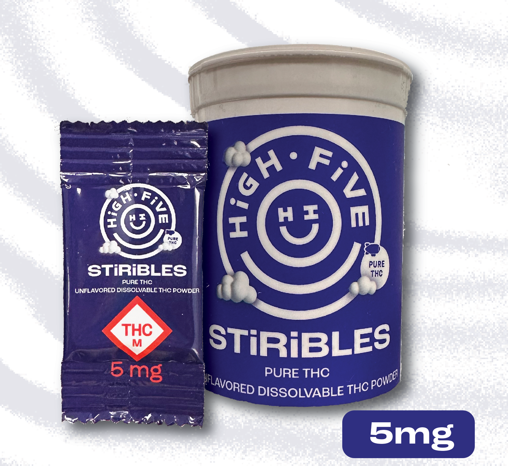 Photograph of product: HIGH FIVE - DRINK MIX - 100MG - 20PK - STIRIBLES DISSOLVABLE TH-oui