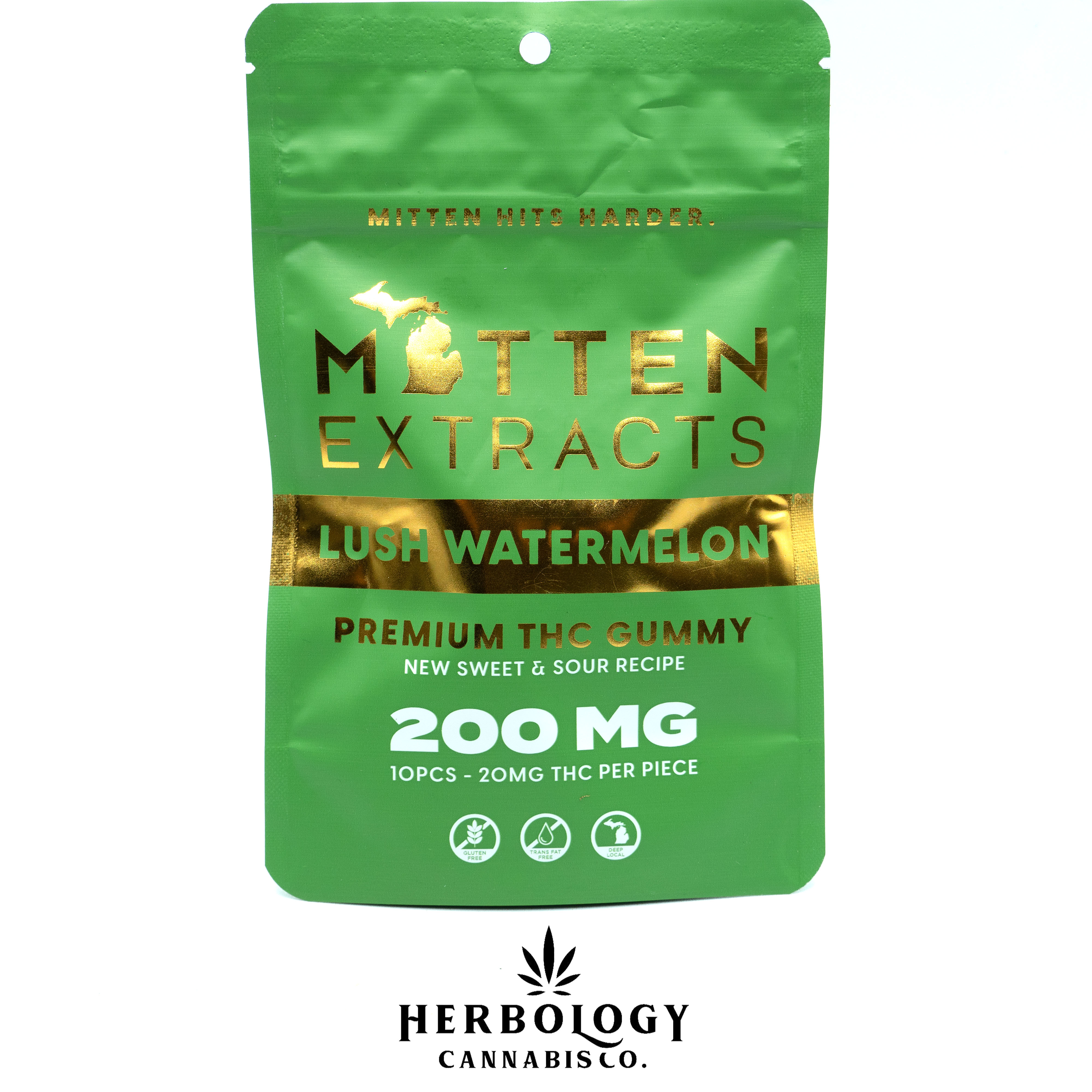 Photograph of product: Mitten Extracts | Gummy | Watermelon | 200mg