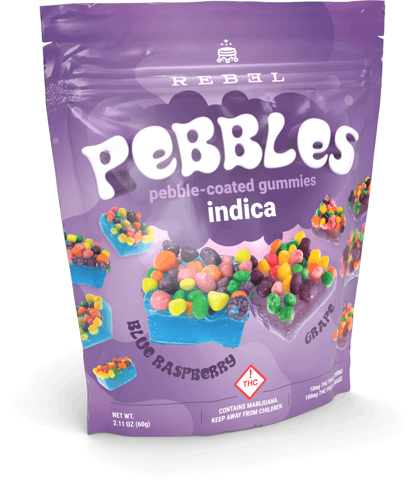 Photograph of Product: Pebbles | 100MG | Indica Gummies