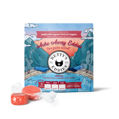 Photograph of product: Betty's Eddies Achy Cherry 1:4:0.5 TH-oui:CBD:CBC | 10mg (10ct)