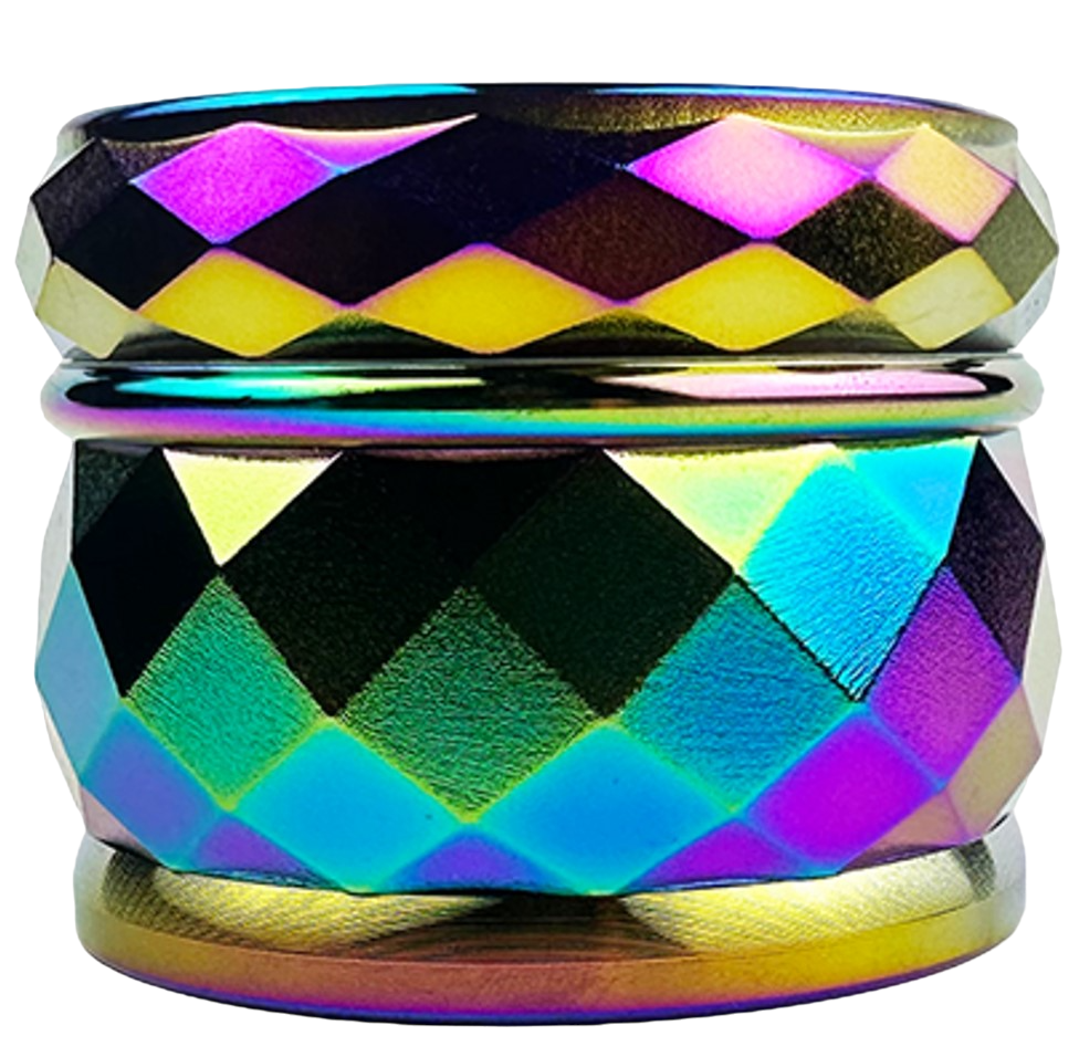 Photograph of product: 60mm Zinc 4-Piece Grinder | Iridescent Diamond Color