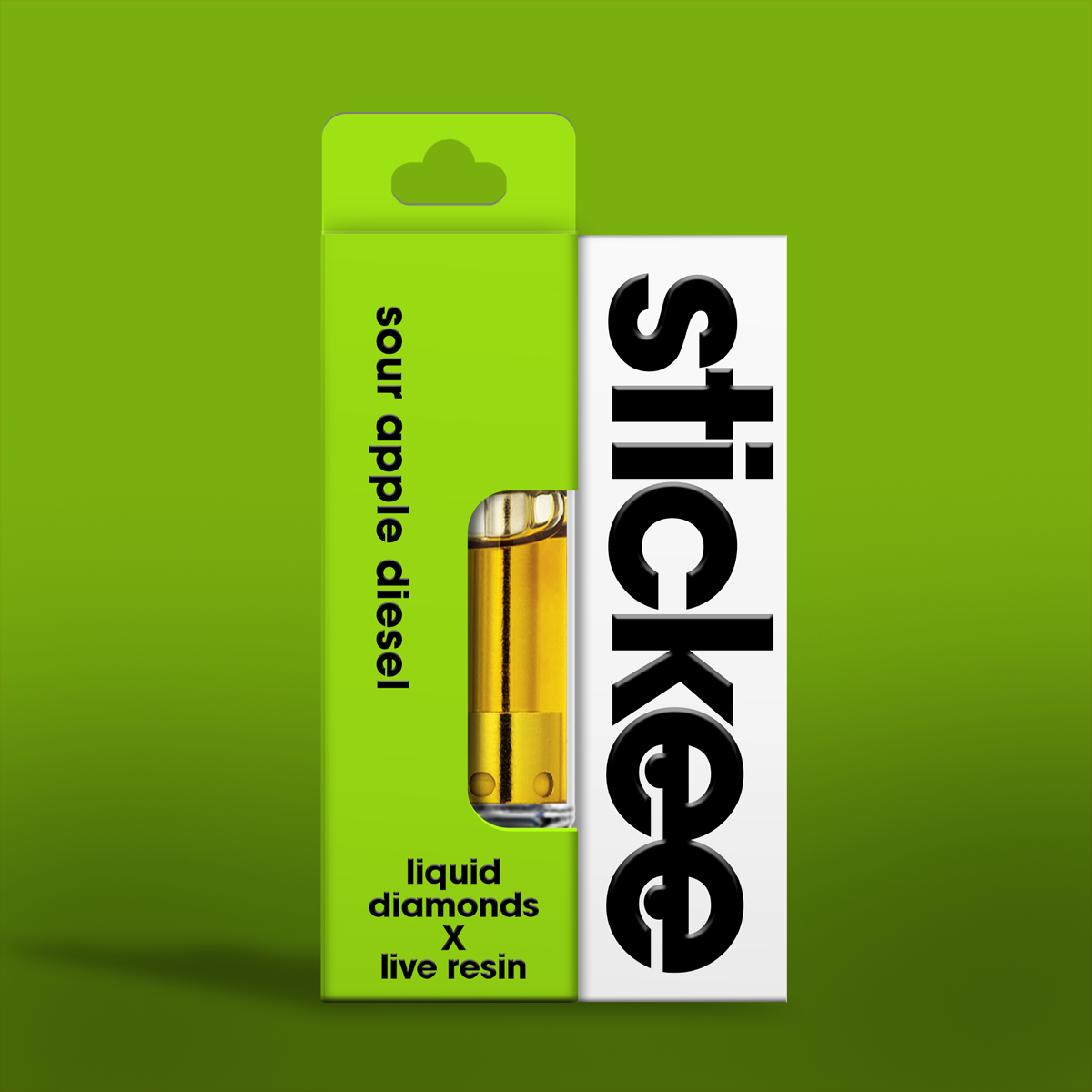 Photograph of product: Stickee Live Resin X Liquid Diamond Cart - Sour Apple Diesel