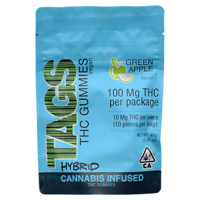 Photograph of product: Electric Green Apple Gummies 100mg - 