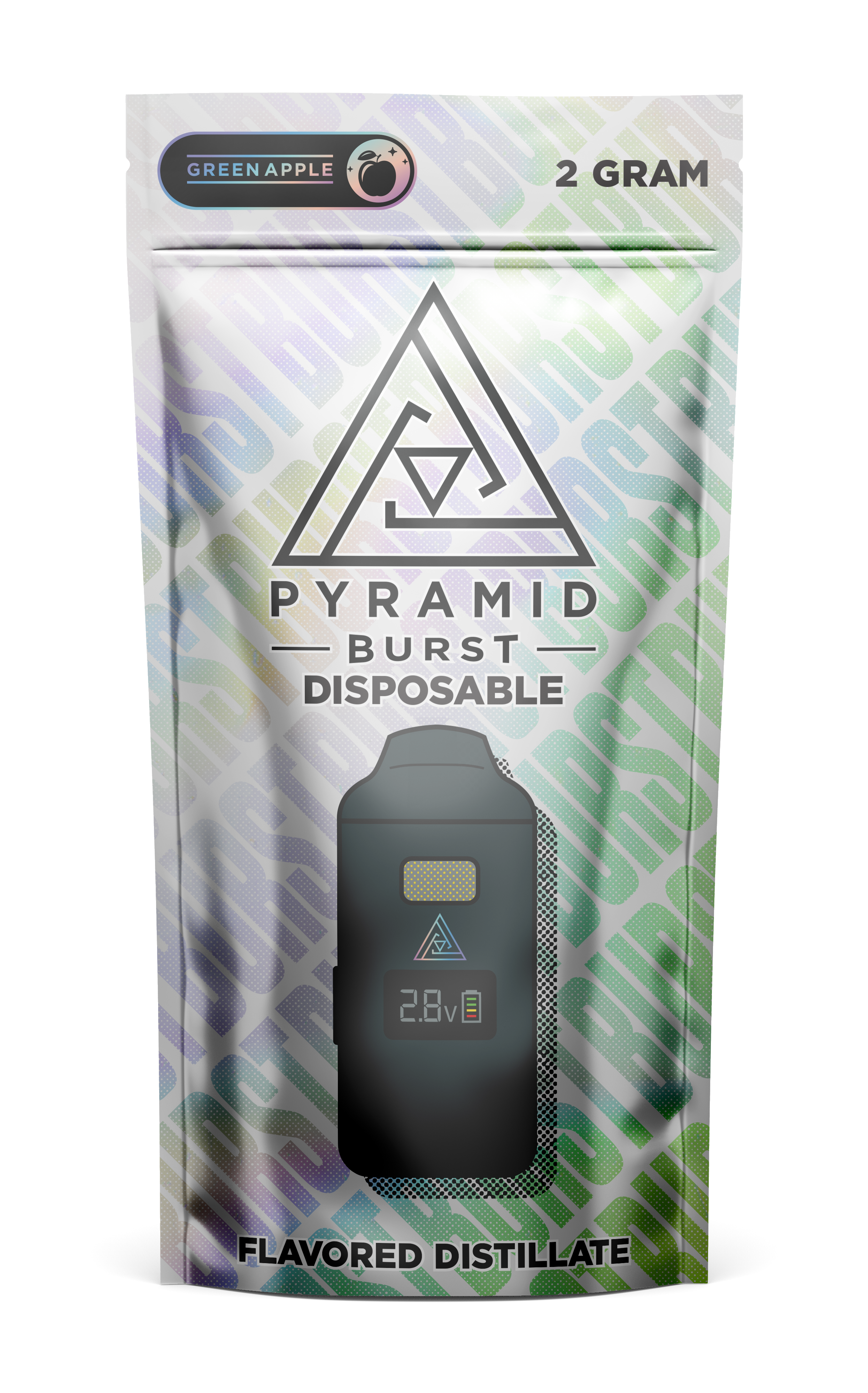 Photograph of product: Pyramid Burst - Green Apple Disposable - 2G