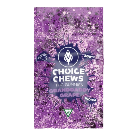 Photograph of product: 200mg Granddaddy Grape Oui'd Gummies - Choice Chews