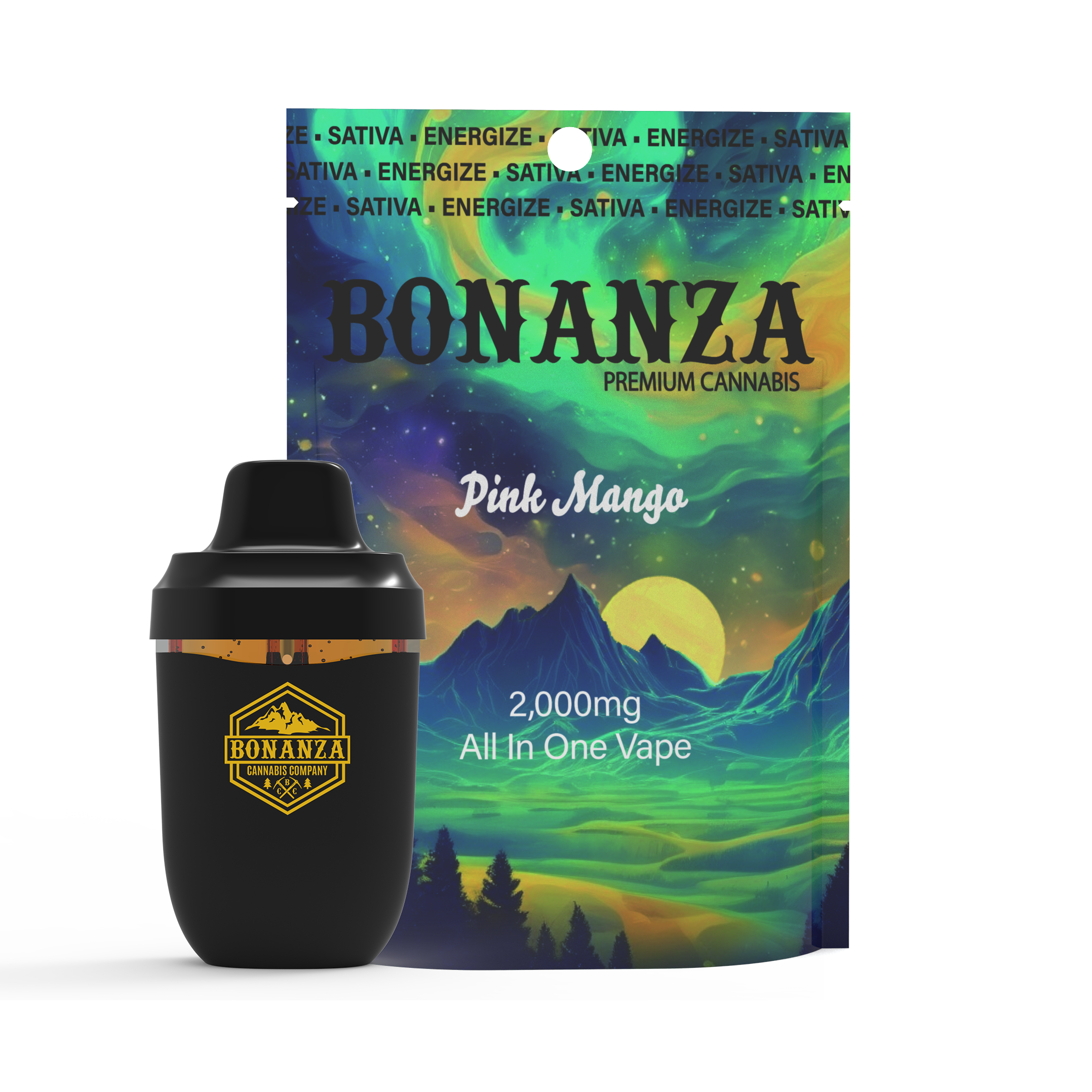 Photograph of product: Bonanza Pink Mango AIO Vape