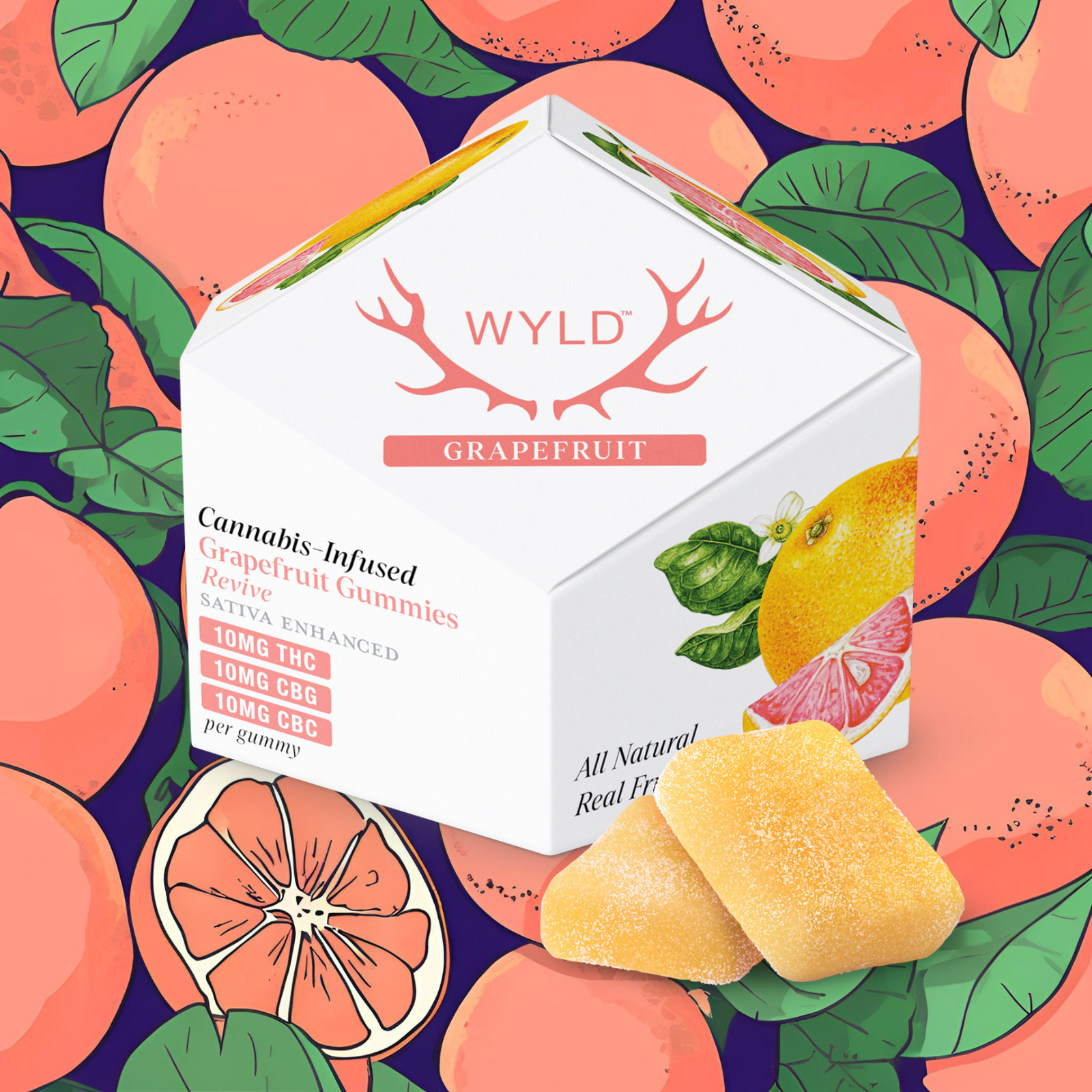 Photograph of product: Gummies | Grapefruit | 1:1:1 CBG:CBC | 10pk