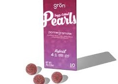 Photograph of product: Pearls - Gummies - 4:1 Pomegranate Pearls  CBD/TH-oui (100mg) (H) 100mg