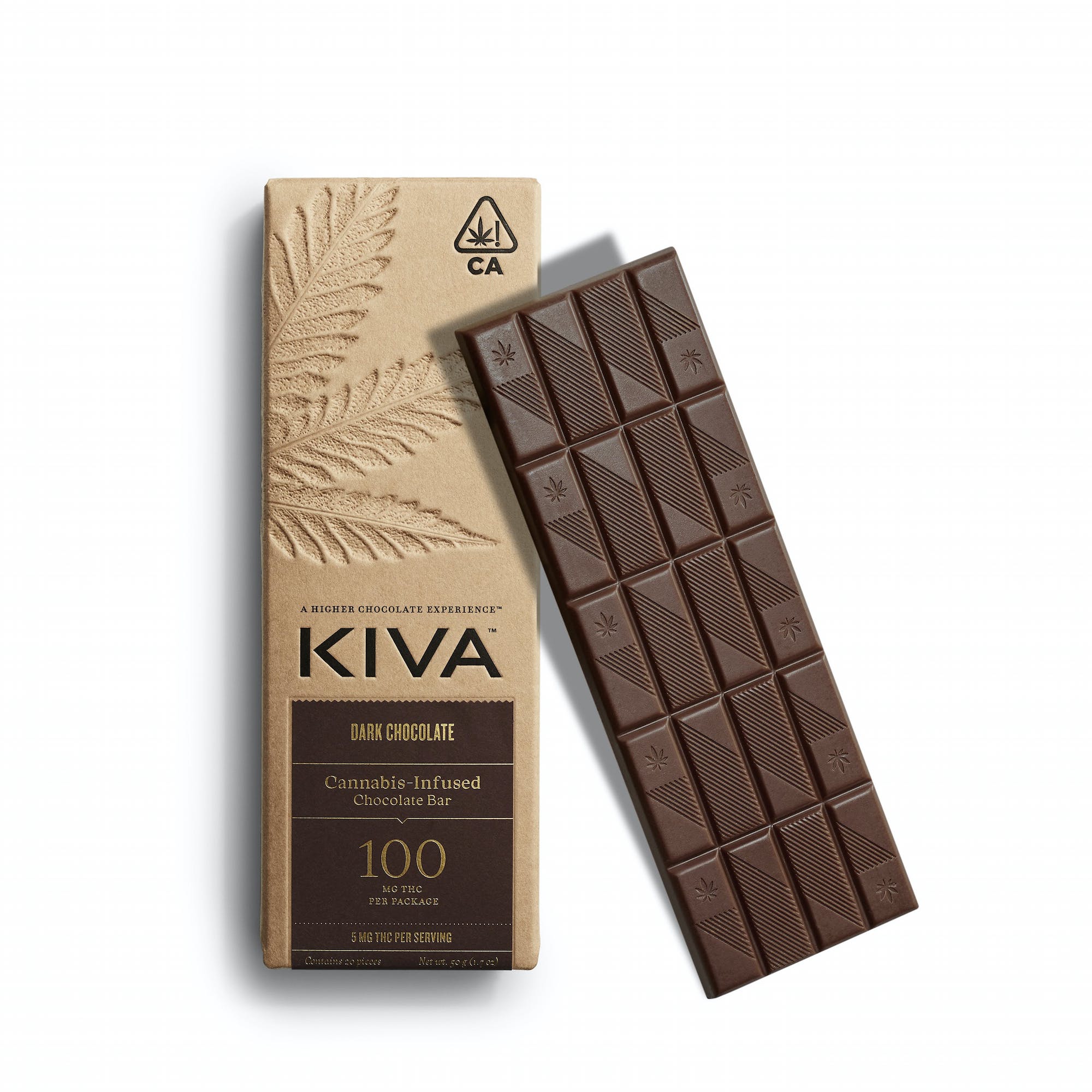 Photograph of product: Dark Chocolate Bar 100mg - Kiva Confections