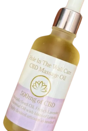 Photograph of product: Hole In the Wall Care - CBD Massage Oil - 2oz