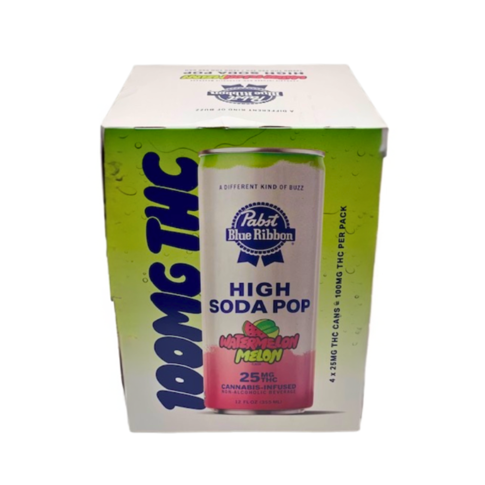Photograph of product: WATERMELON MELON SELTZER (4PK) - PABST BLUE RIBBON