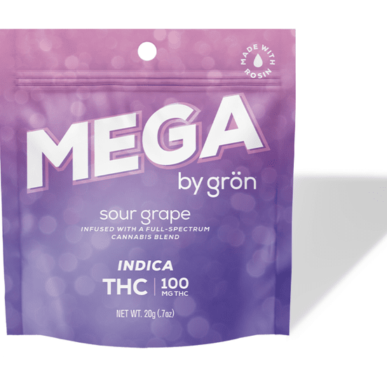 Photograph of product: Gron Mega Pearl Gummy: Sour Grape - 