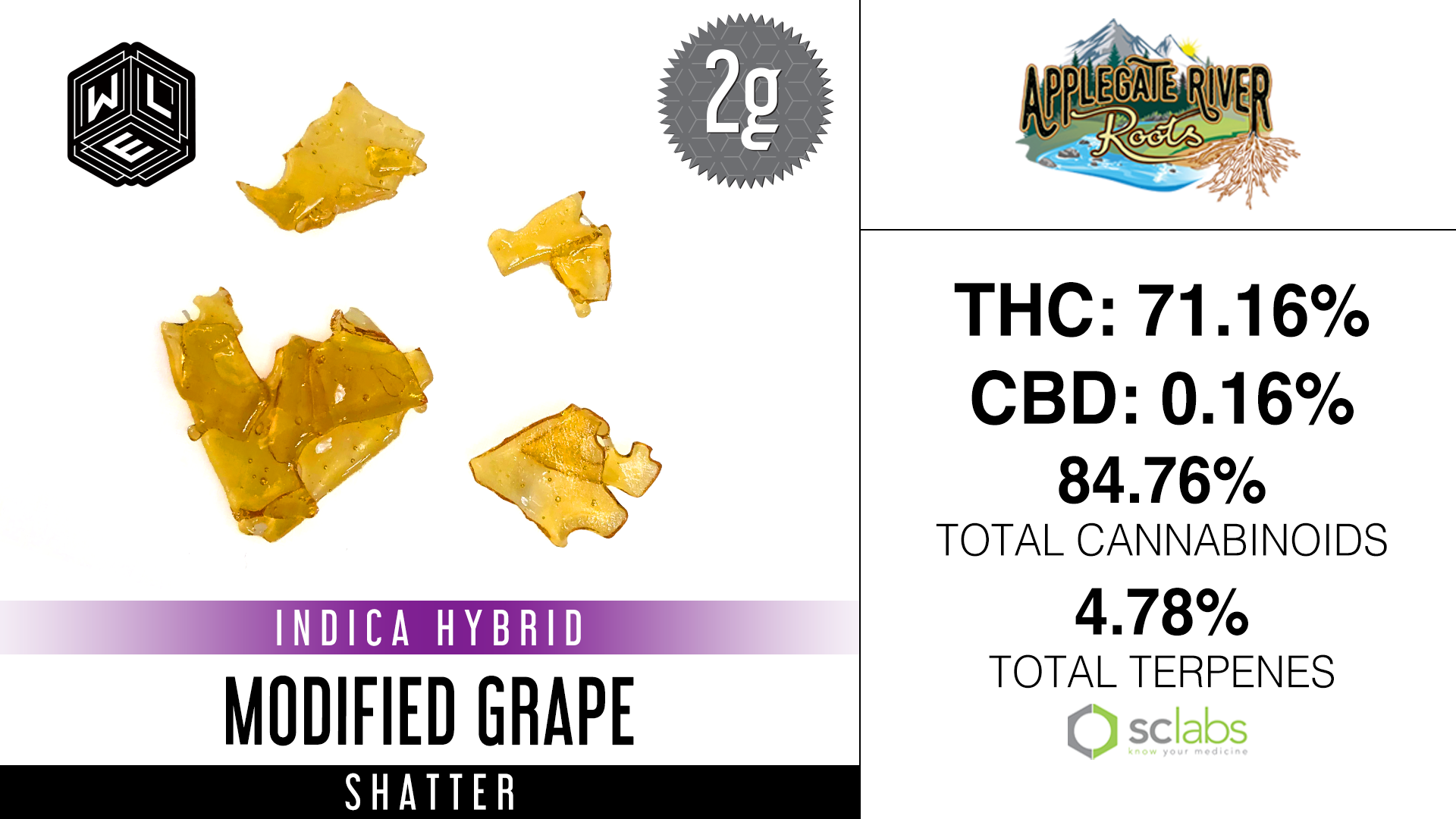 Photograph of product: White Label Extracts Modified Grape Shatter