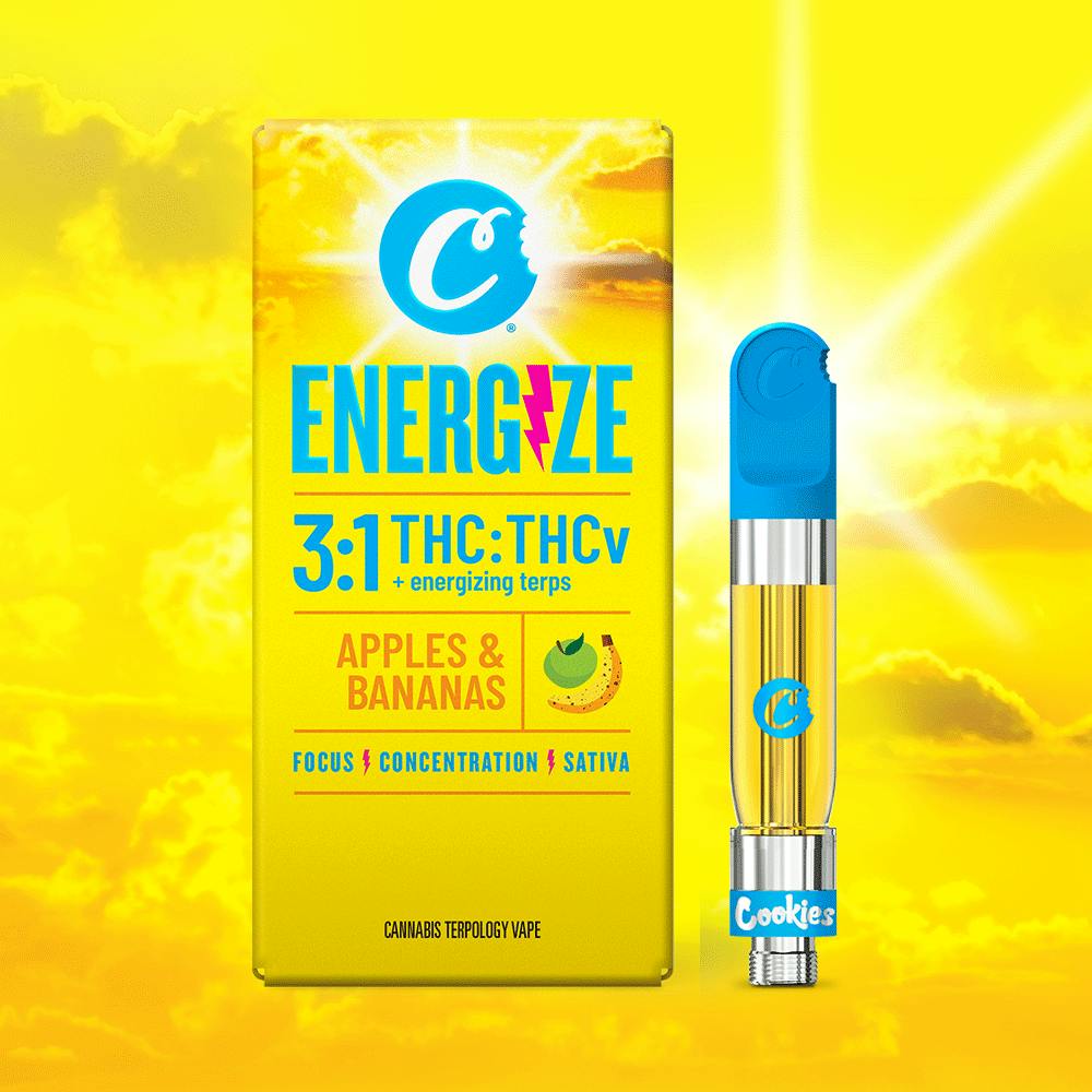 Photograph of product: COOKIES | ENERGIZE | APPLES & BANANAS | 3 TH-oui : 1 TH-ouiV | TERP CART | 1G