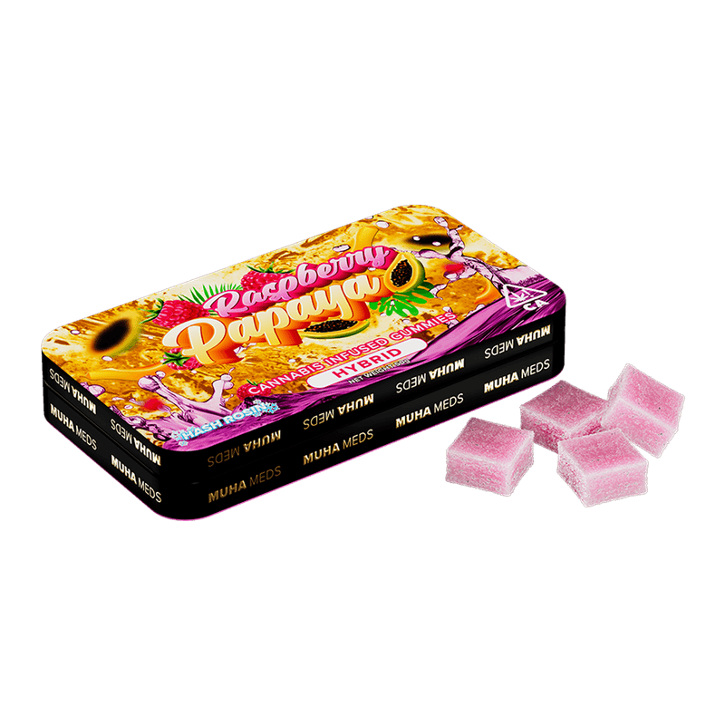 Photograph of product: MuhaMeds - 200mg Rosin Gummies - Raspberry Papaya