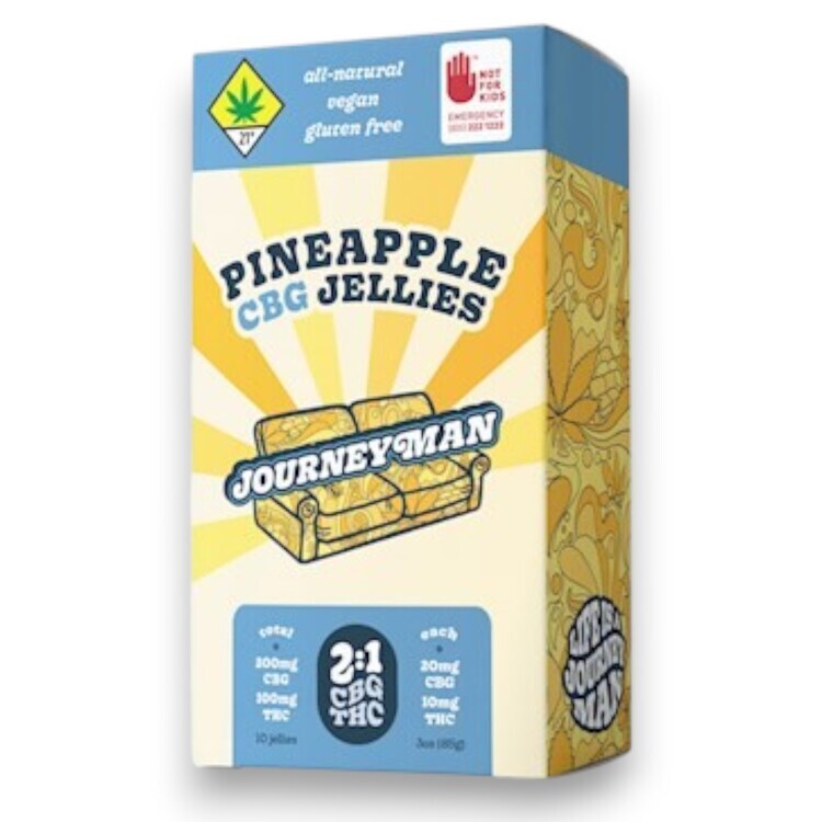 Photograph of product: CBG 2:1 Pineapple 10pk/100mg Edible Jellies (Journeyman)