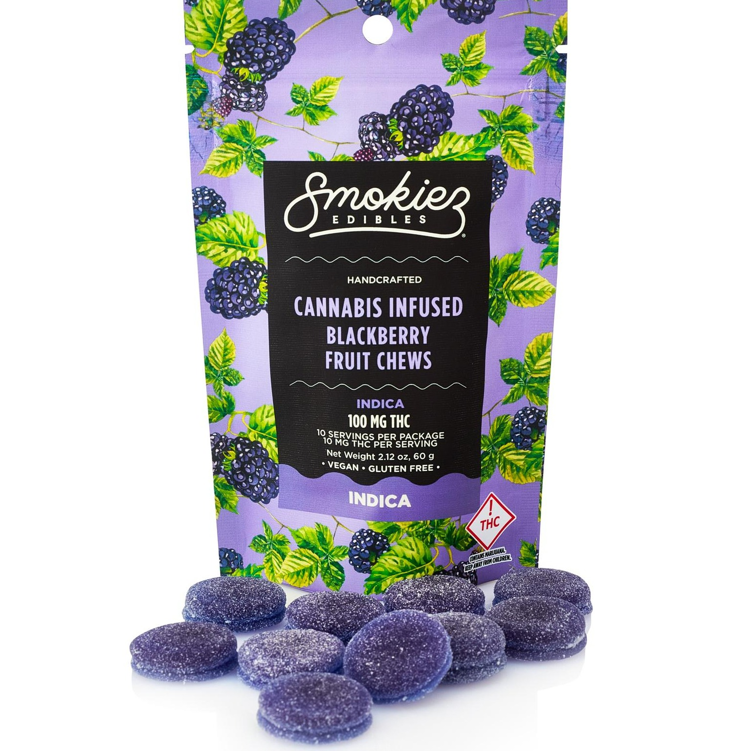 Photograph of product: Blackberry (I) - 100mg Gummies - Smokiez