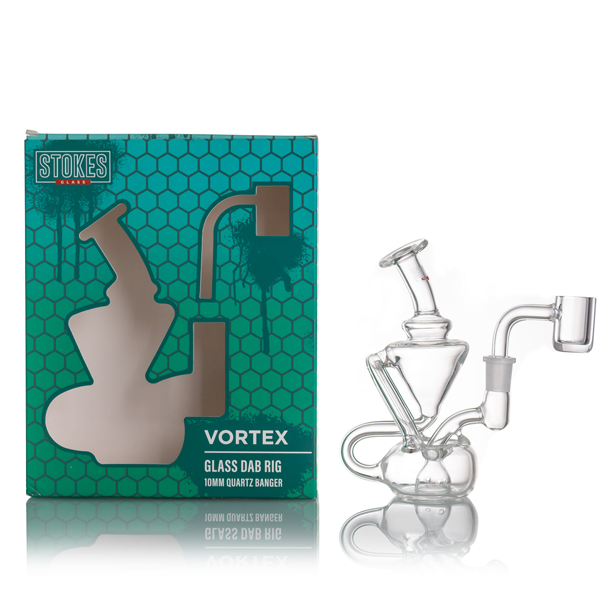Photograph of product: Stokes 4.8" Vortex 10mm banger - Glass Dab Rig