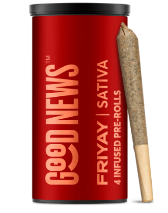 Photograph of product: Infused Pre-roll Pack - Good News - Friyay (S) - 2.5g (5pk)