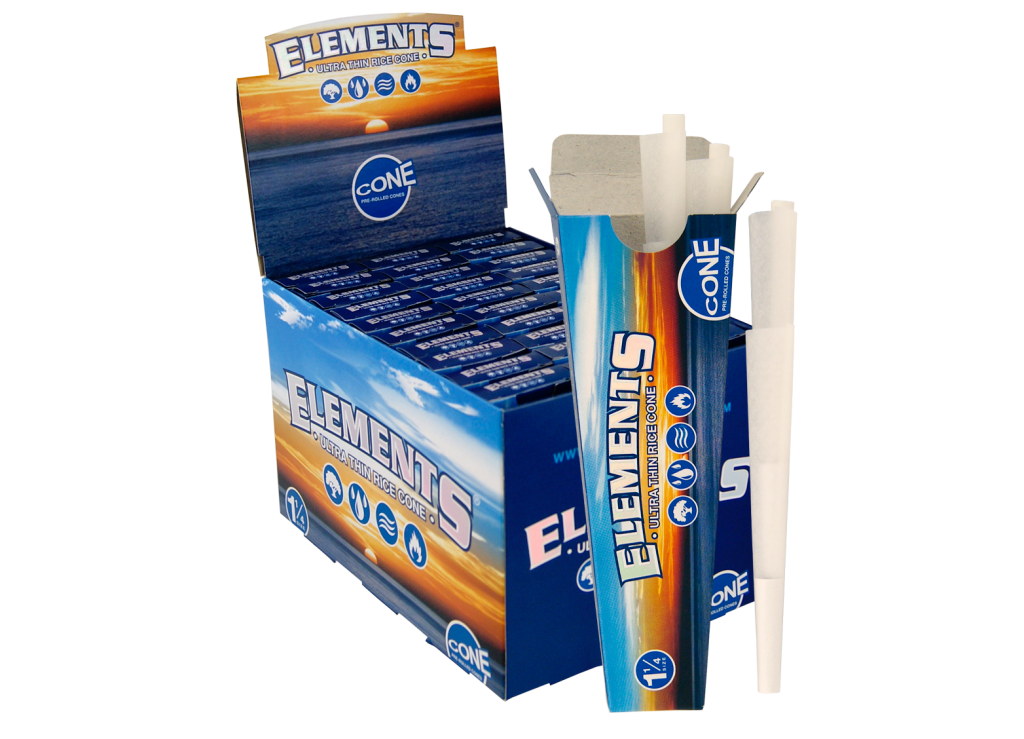 Photograph of product: Elements | Ultra thin rice cones 6pk 1 1/4 size