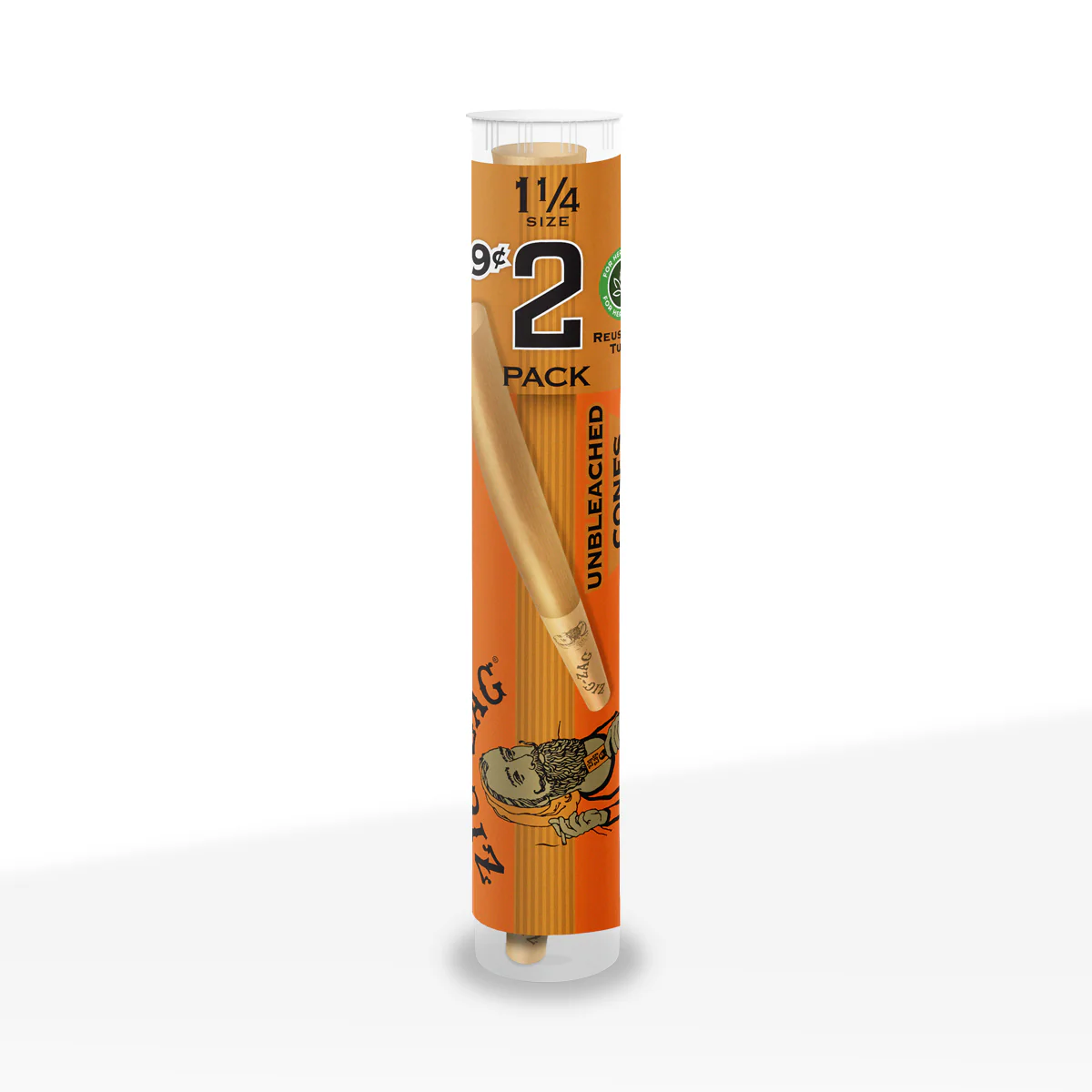 Photograph of product: Zig-Zag 1 1/4 Size Cones - Unbleached 2pk