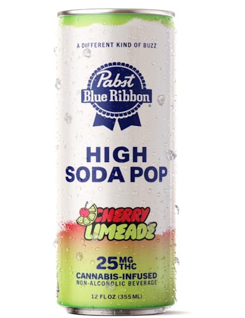Photograph of product: High Cherry Limeade 25mg Infused Soda Single Can - Can