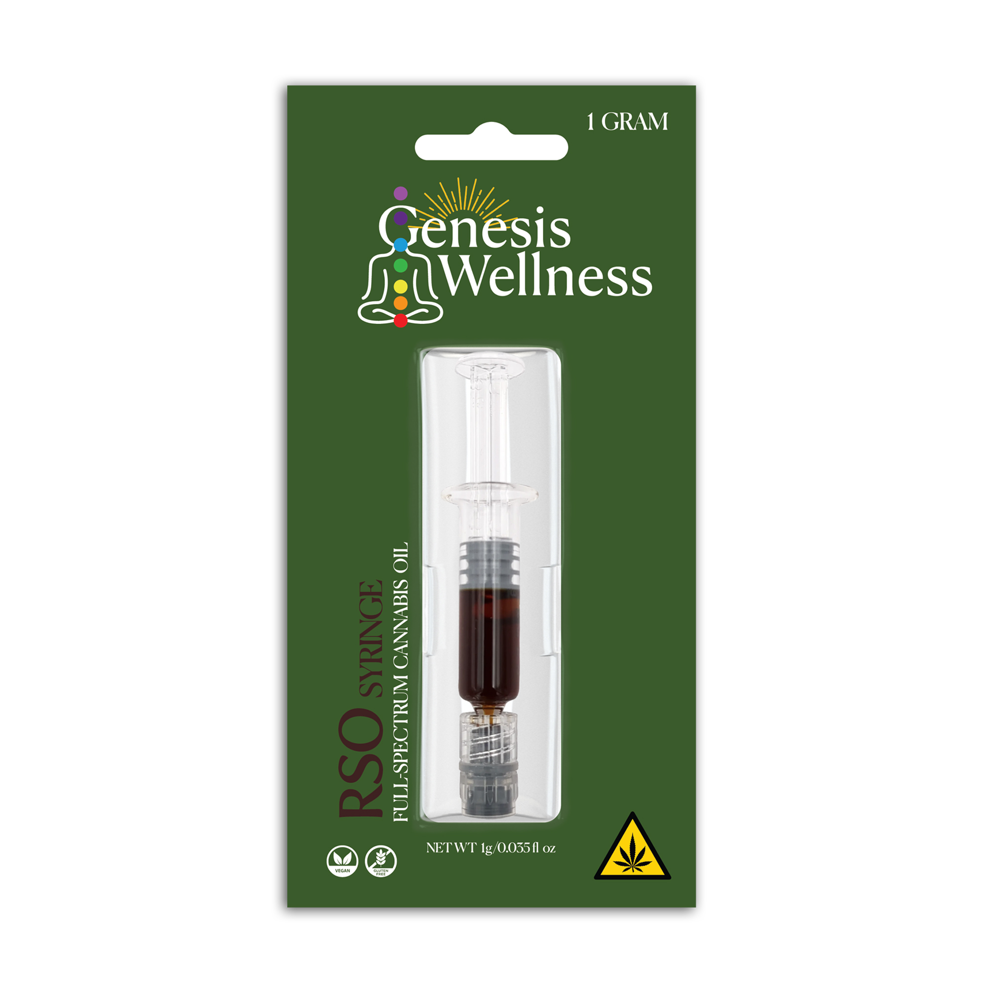 Photograph of product: Genesis Wellness Oil RSO Syringe Full Spectrum Oui'd Oil